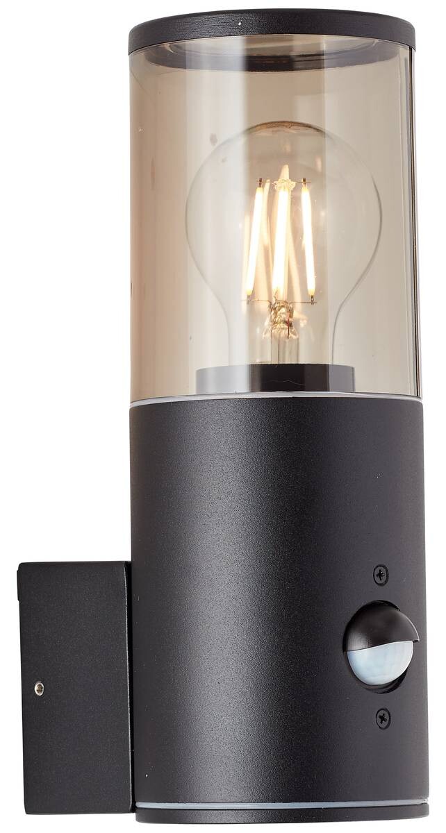 Brilliant Wandleuchte Sergioro 96472/6 schwarz Kunststoff Aluminium B/H/T: ca. 9x20,2x12,5 cm E27 1 Brennstellen