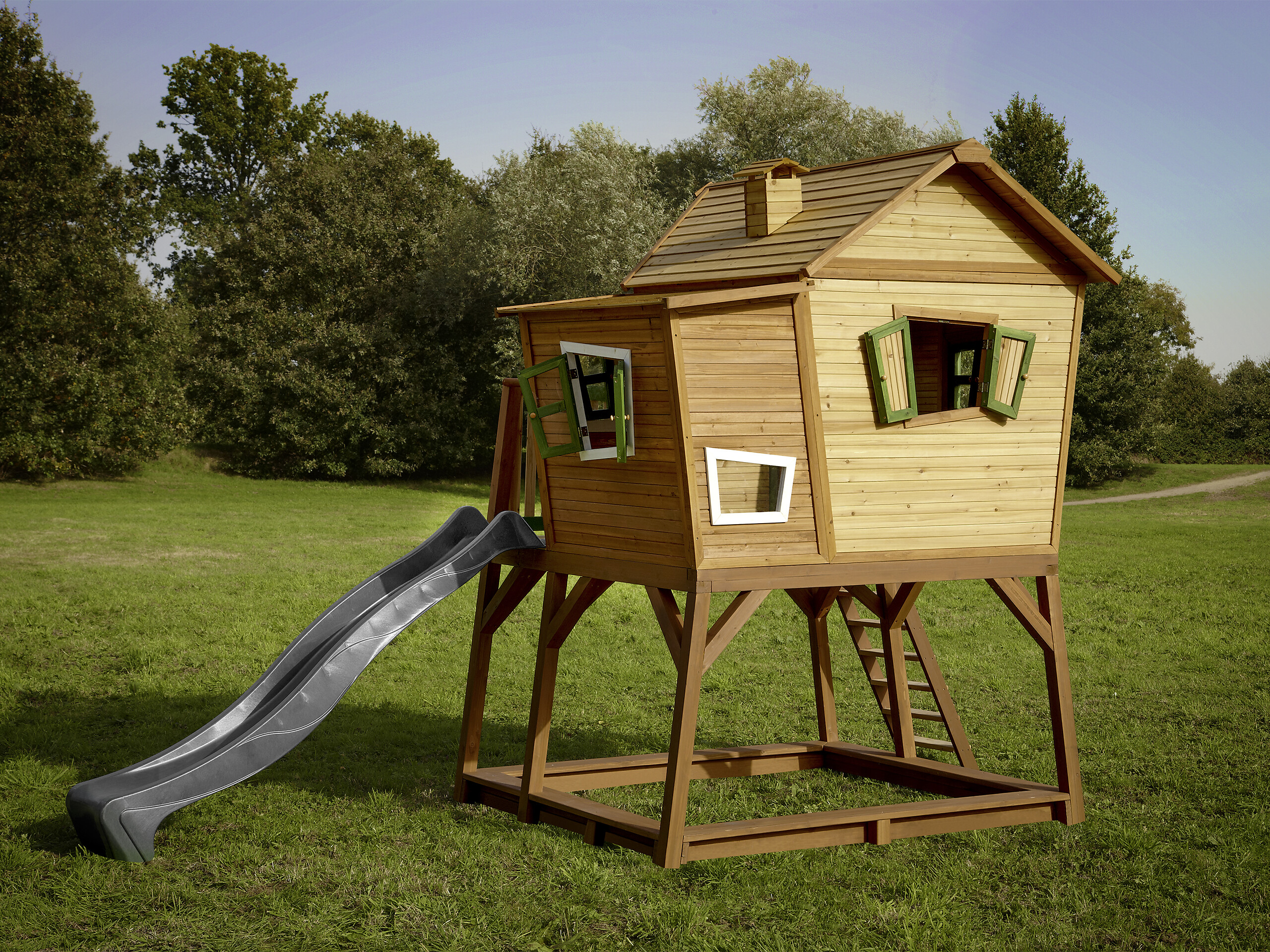 AXI Spielhaus Max braun B/H/L: ca. 432x288x193 cm