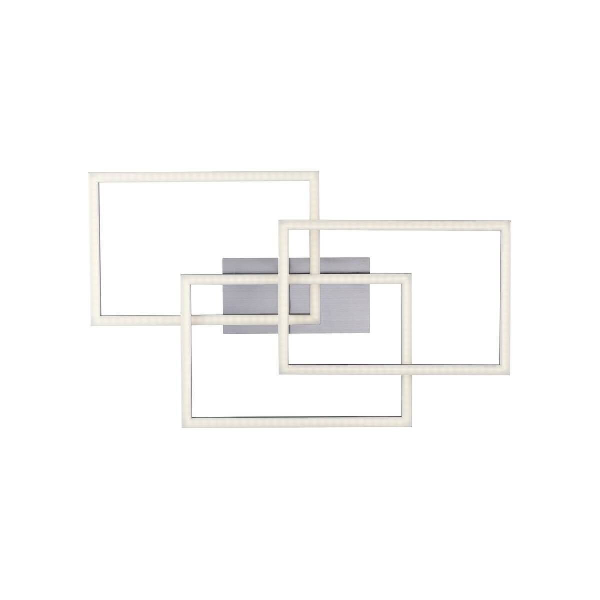 Just Light Smarte LED-Deckenleuchte MAXI 16431-55 stahlfarbig weiß Metall Kunststoff B/H/T: ca. 50x10,5x82 cm 3 Brennstellen