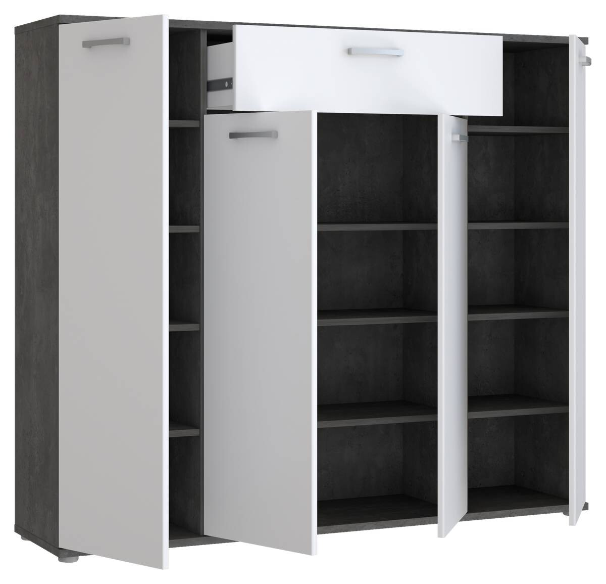 Kommode Beton dunkel Optik weiß B/H/T: ca. 139x121x35 cm