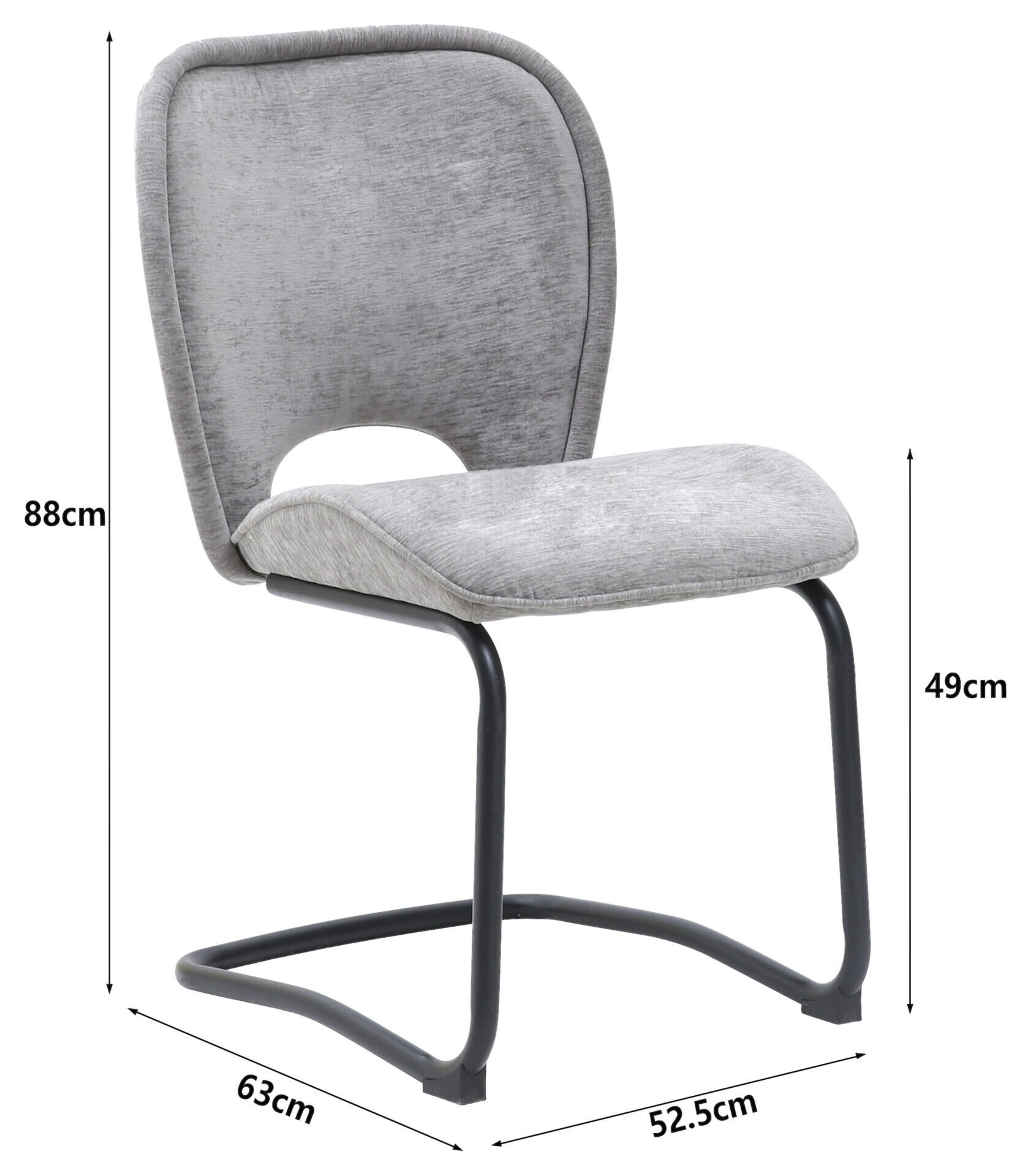 Schwingstuhl Maja grau Microfaser B/H/T: ca. 63x88x52,5 cm