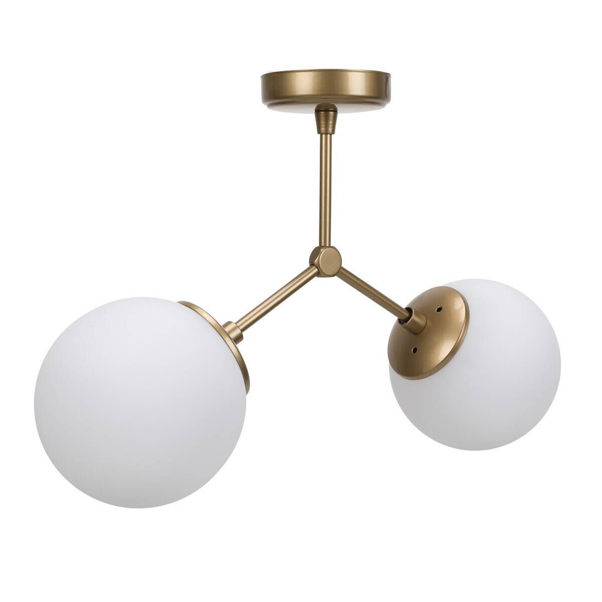 Opviq Deckenleuchte Damar gelb weiß Metall Glas B/H/T/L/D: ca. 15x28x15x44x15 cm E27 2 Brennstellen