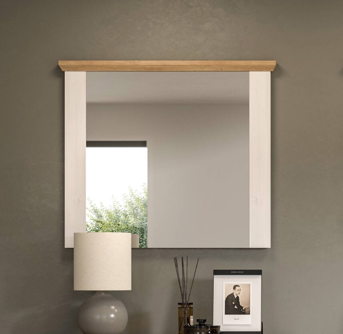 Wandspiegel Verona Sibiu Lärche Nachbildung Eiche Artisan Nachbildung B/H/T: ca. 82x70x4 cm