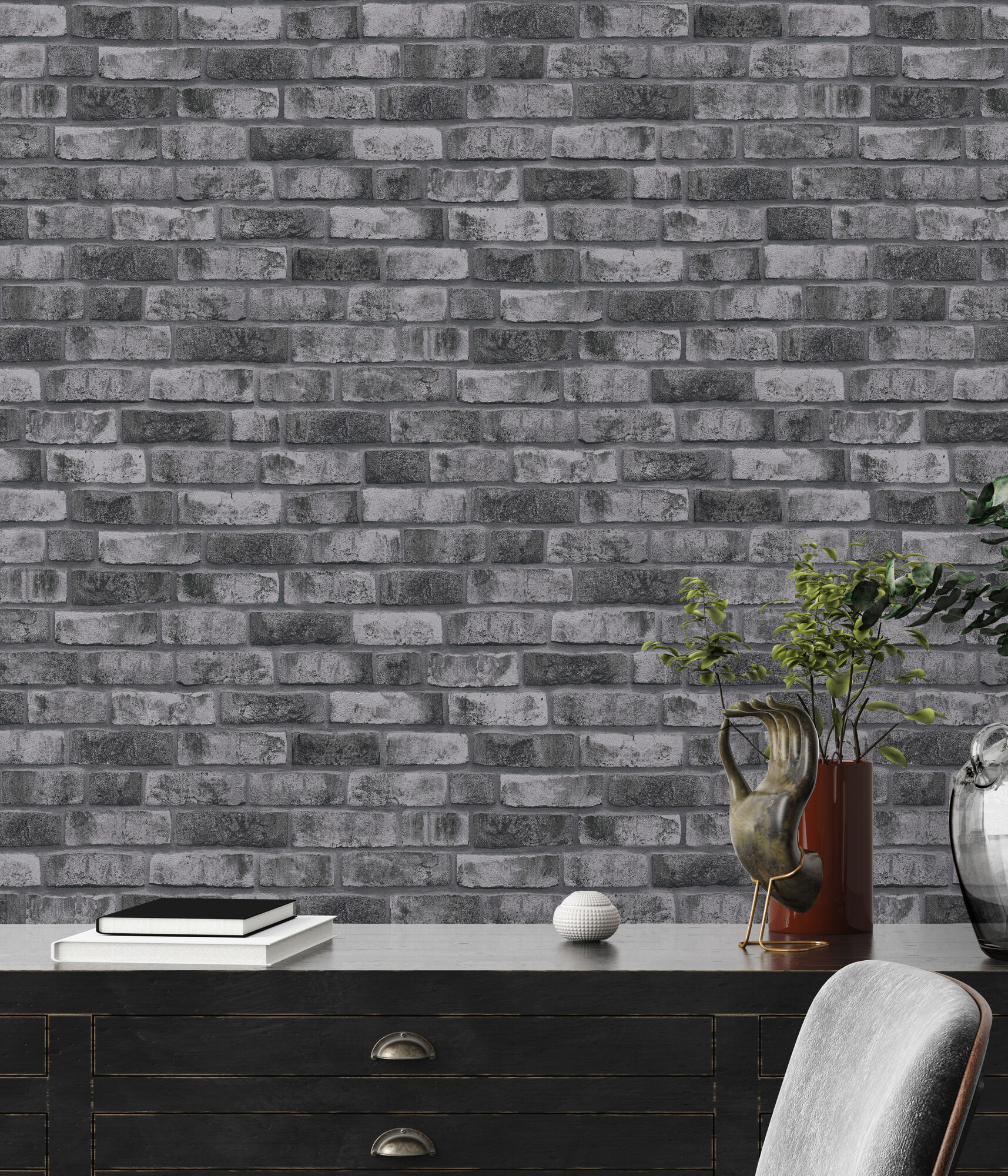 A.S.Creation Vliestapete anthrazit B/H/D: ca. 53x1005x8,6 cm