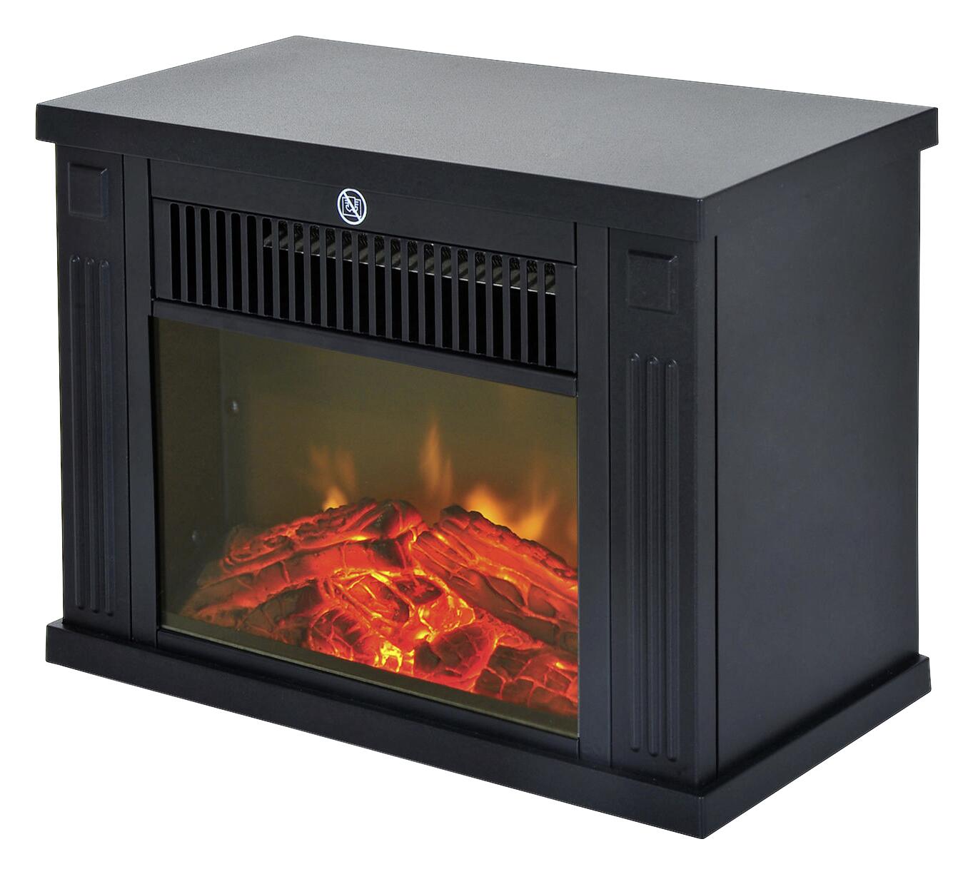 HOMCOM Elektrischer-Kamin MH820-050 schwarz Glas Kunststoff B/H/T: ca. 34x25x17 cm ca. 1200 W