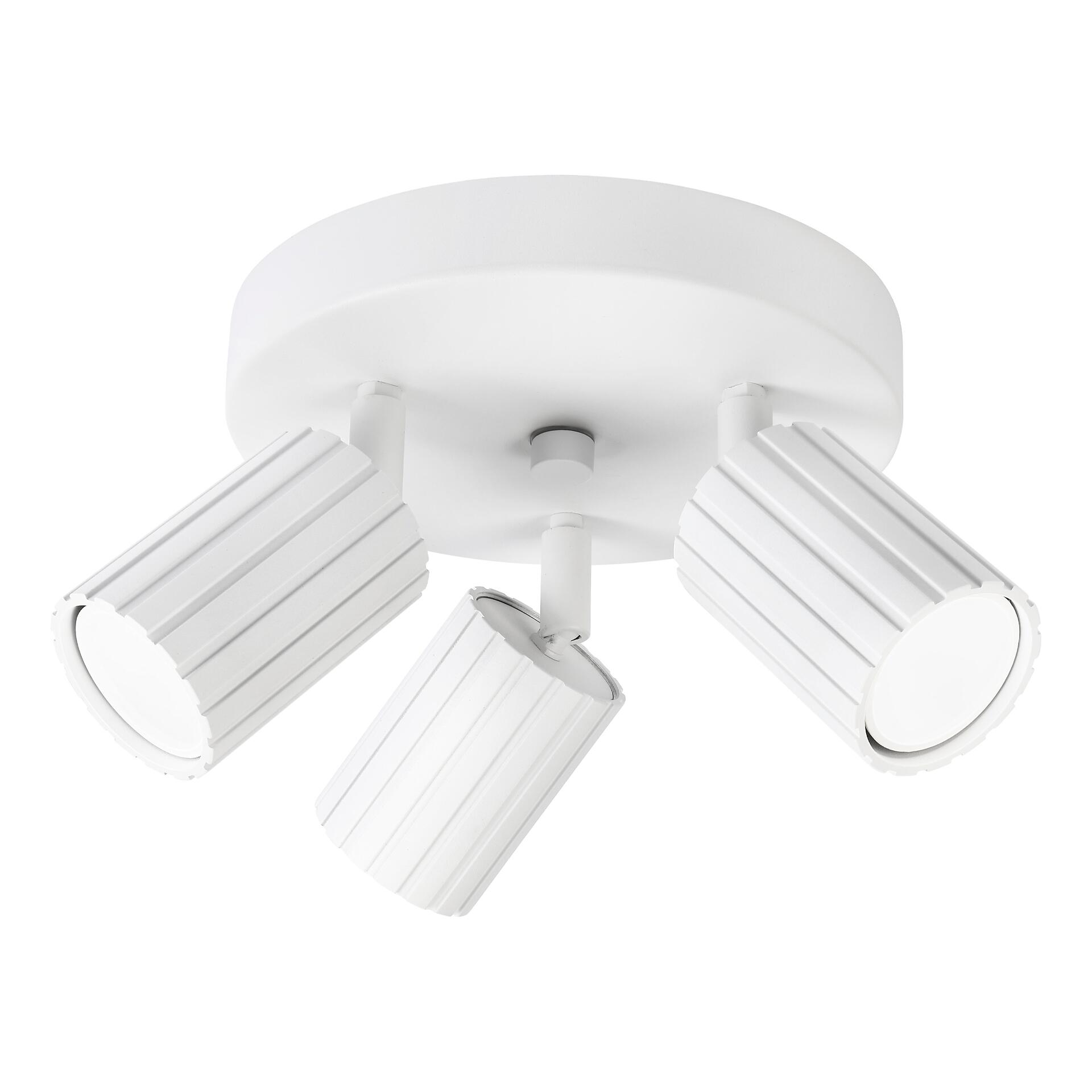 Lamkur Strahler Prisma weiß Stahl B/H/L: ca. 18x19,5x18 cm 3 Brennstellen