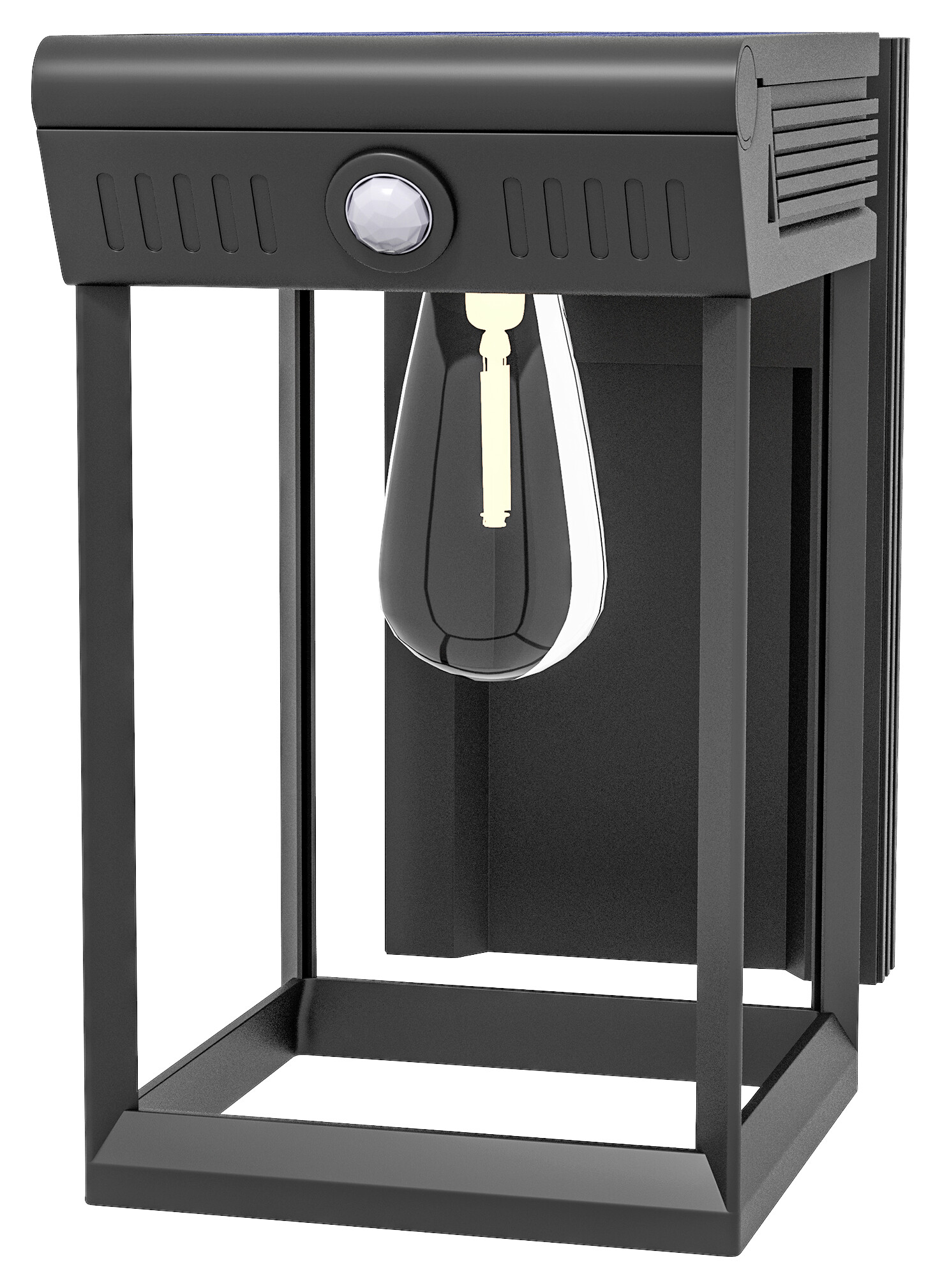 Solar Wandleuchte schwarz Kunststoff B/H/L: ca. 24x24x14 cm