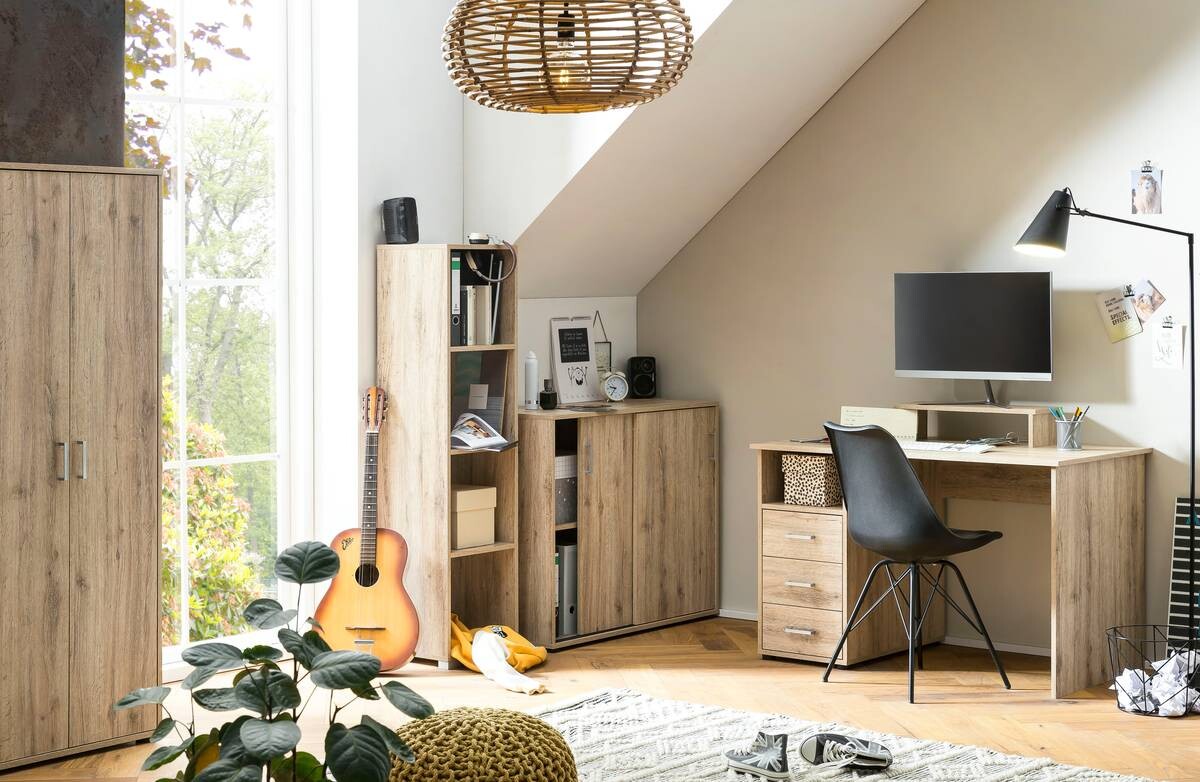 Schreibtisch Niels Eiche Wildeiche Nachbildung B/H/T: ca. 116x74x70 cm Schreibtisch Niels Eiche Wildeiche Nachbildung B/H/T: ca. 116x74x70 cm