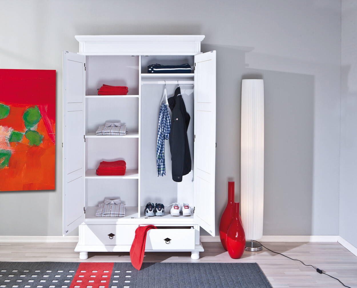 Kleiderschrank Danz weiß B/H/T: ca. 116x199x57 cm