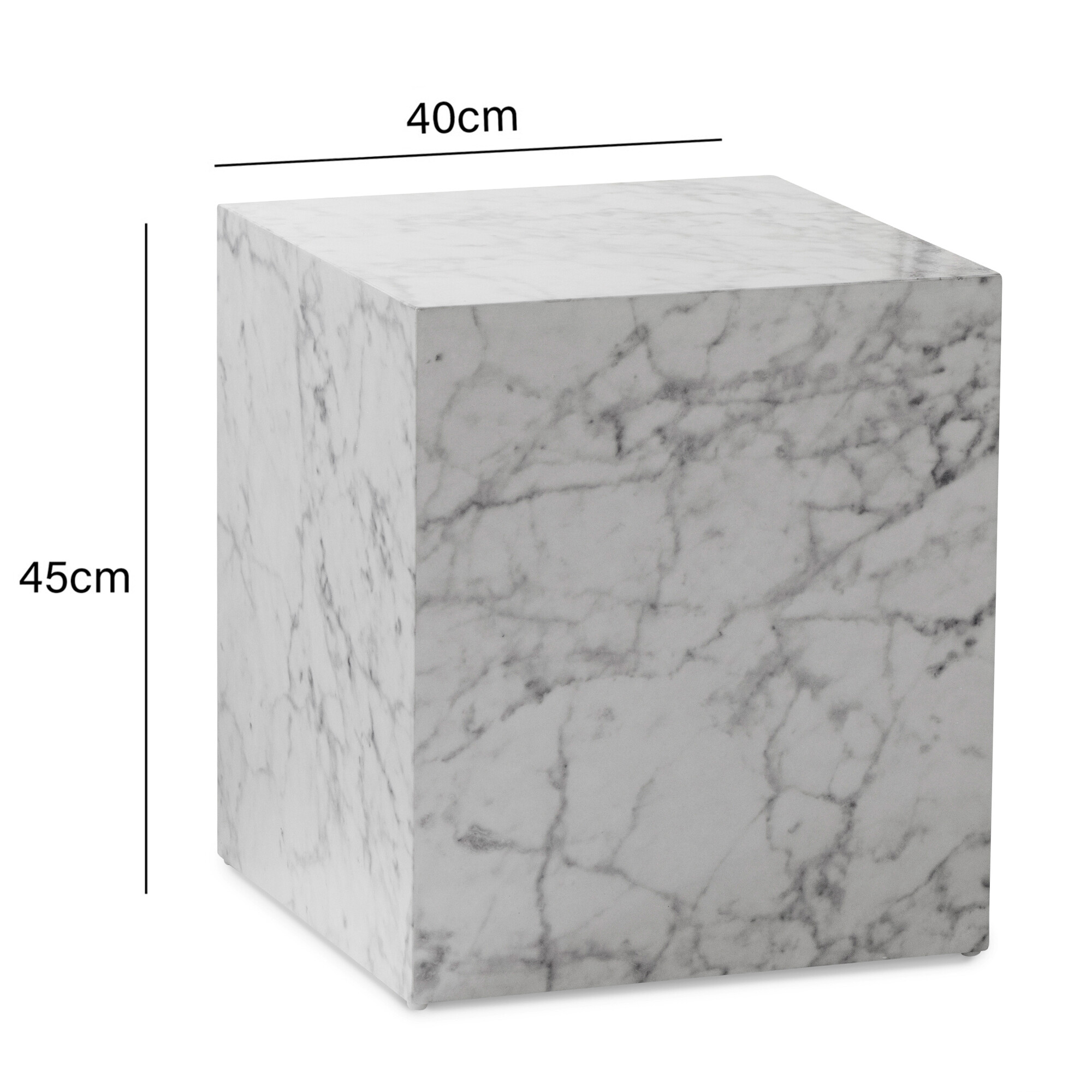 Wohnling Couchtisch Marmoroptik MDF B/H/T: ca. 40x45x40 cm