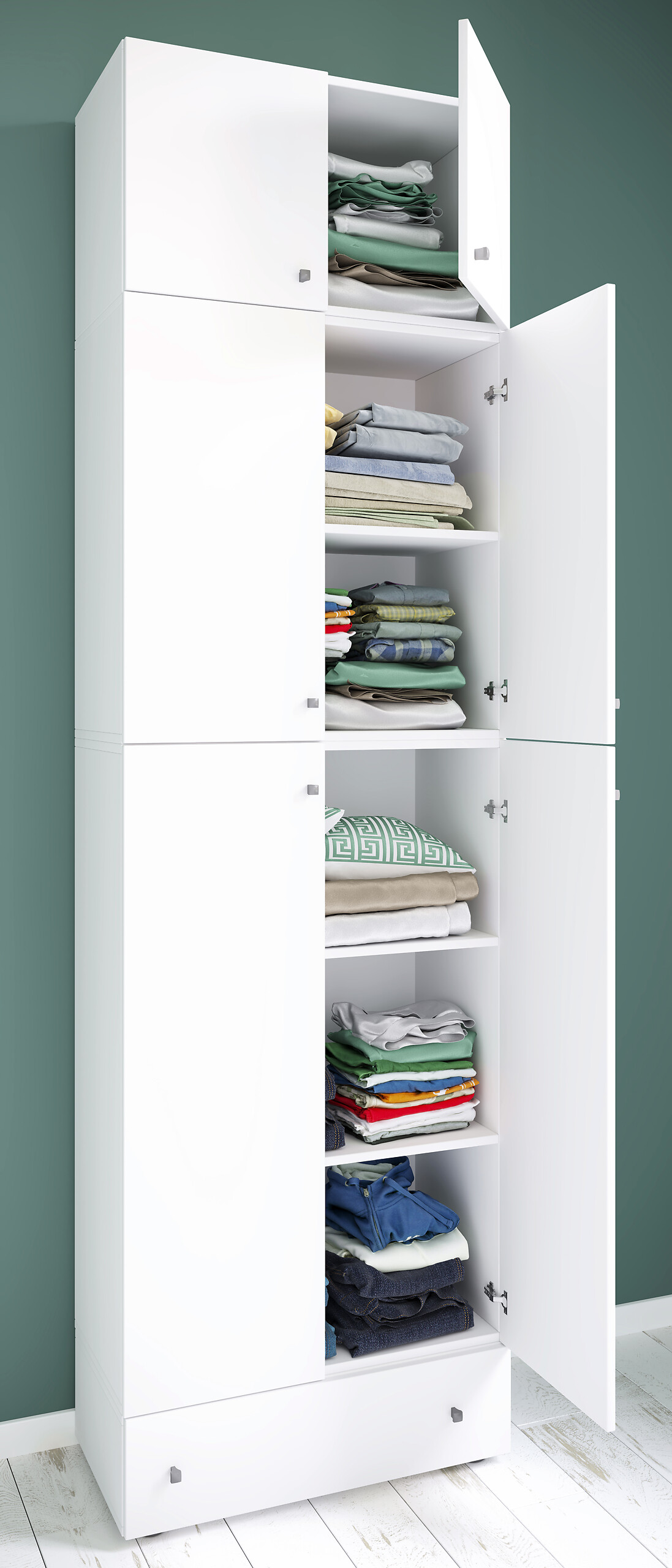 Kleiderschrank Lona weiß B/H/T: ca. 70x240x39 cm