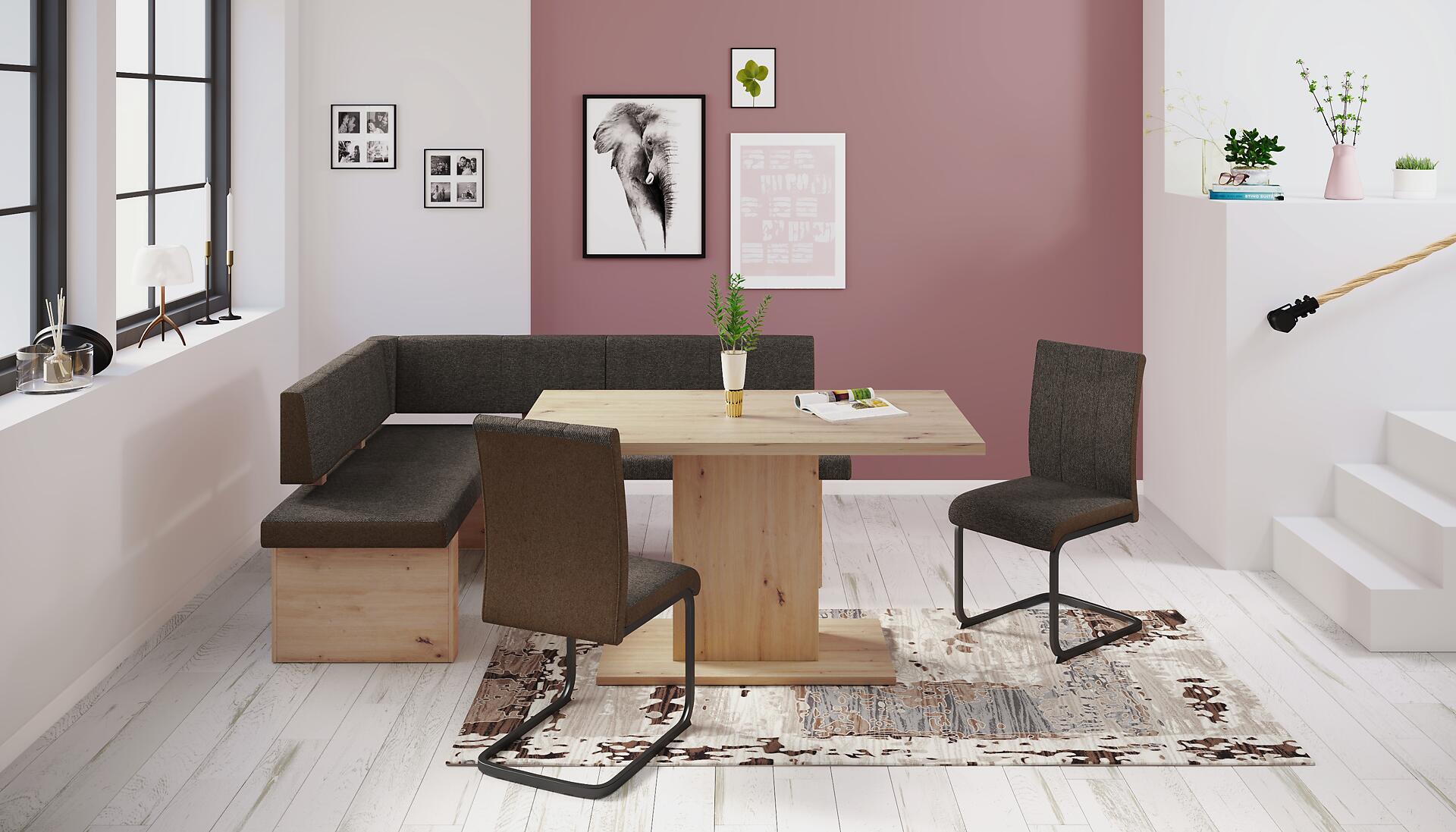 Stuhl 2er Set LINN braun Webstoff B/H/T: ca. 43x92x52 cm Stuhl 2er Set LINN braun Webstoff B/H/T: ca. 43x92x52 cm