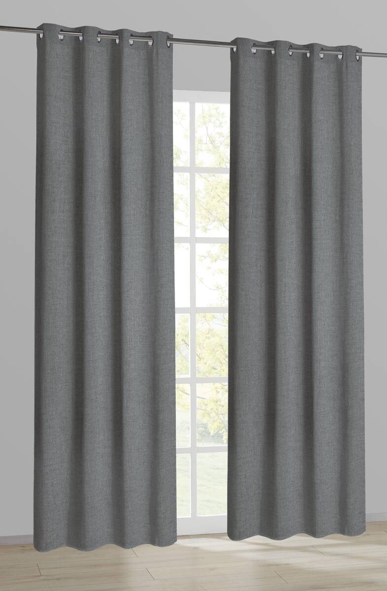 POCOline Ösenvorhang Cleo anthrazit B/L: ca. 140x240 cm