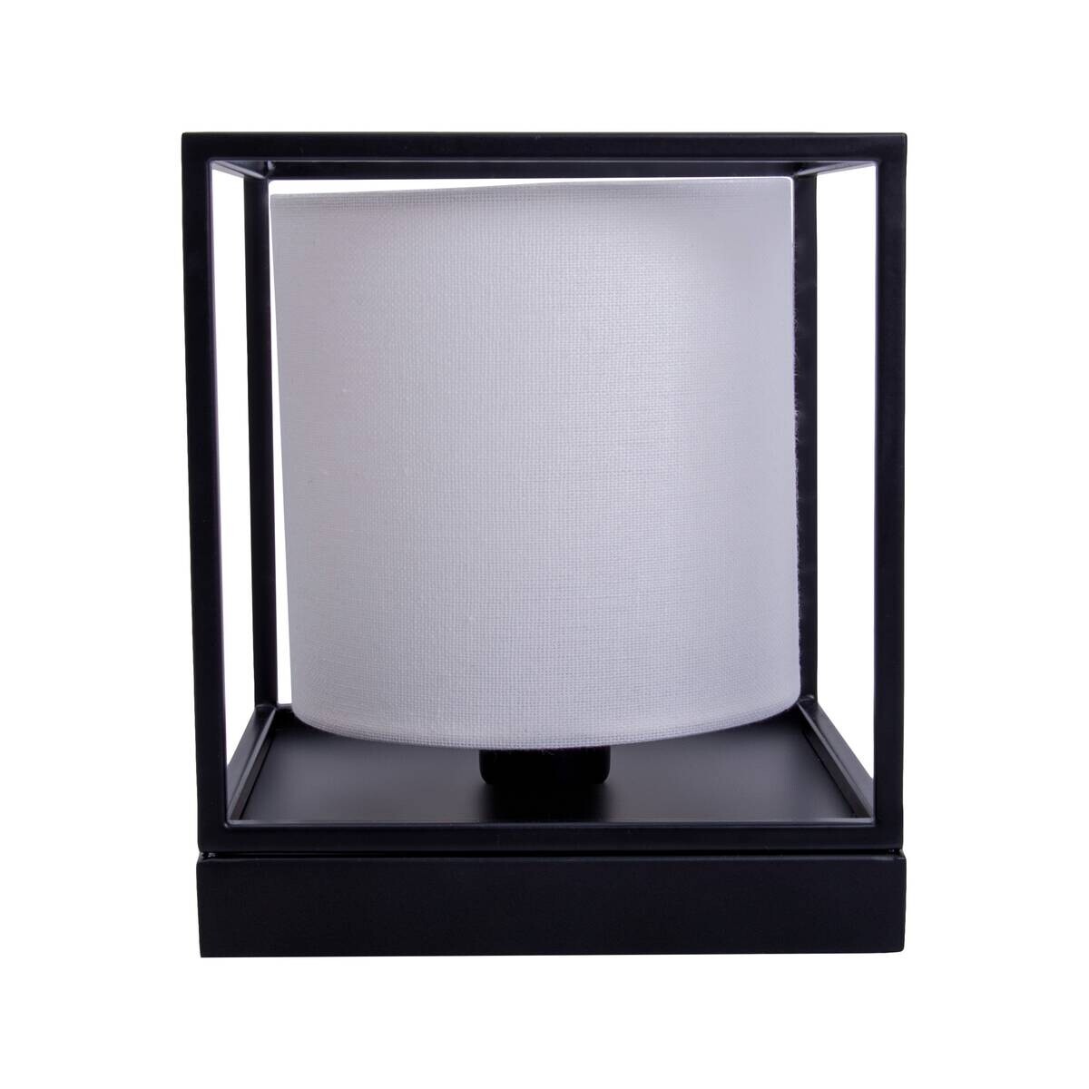 Näve Leuchten Tischleuchte 3190523 weiß Metall Textil B/H/T: ca. 15x17x15 cm E14 1 Brennstellen