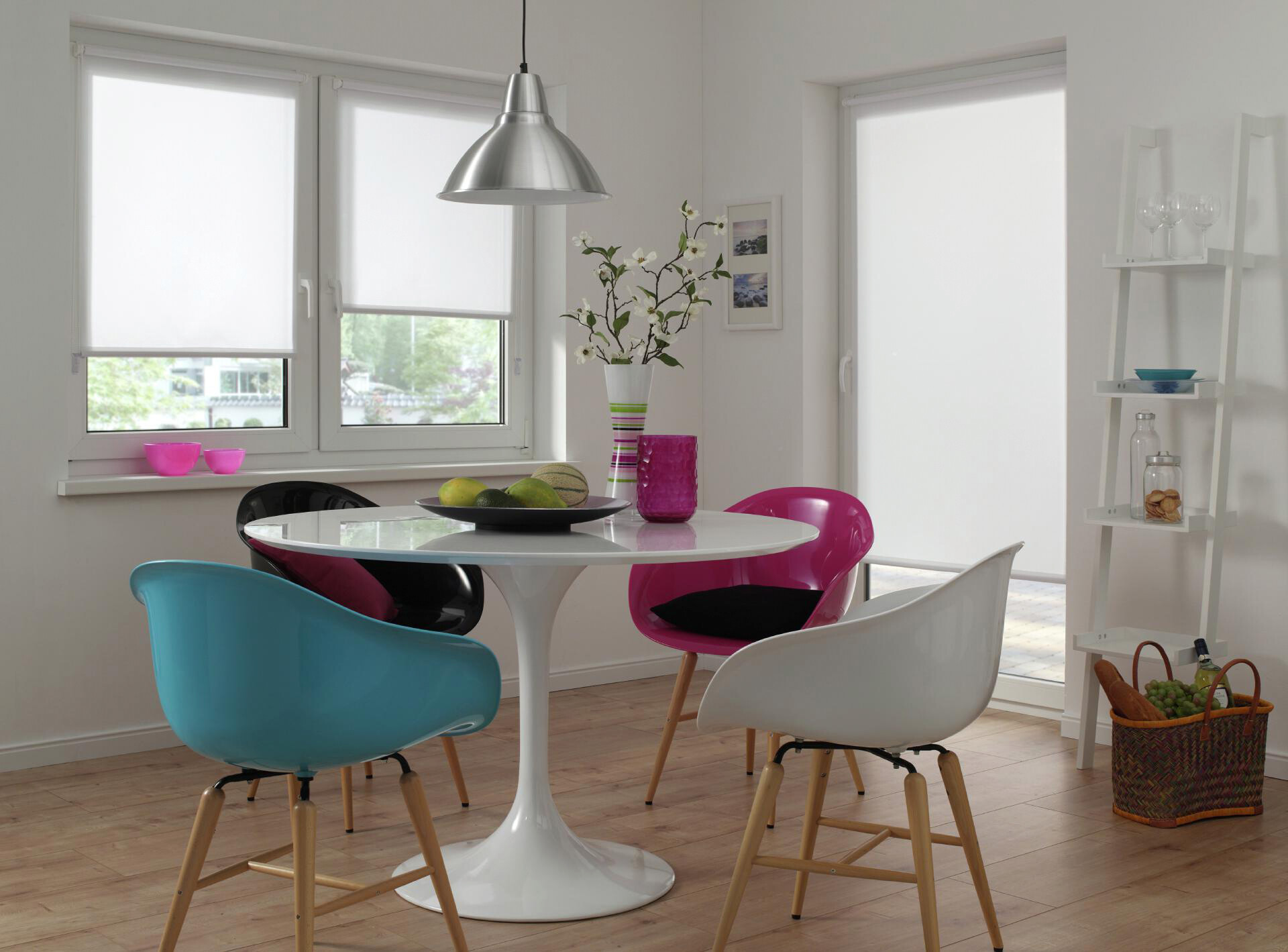 Klemmrollo weiß B/L: ca. 55x150 cm