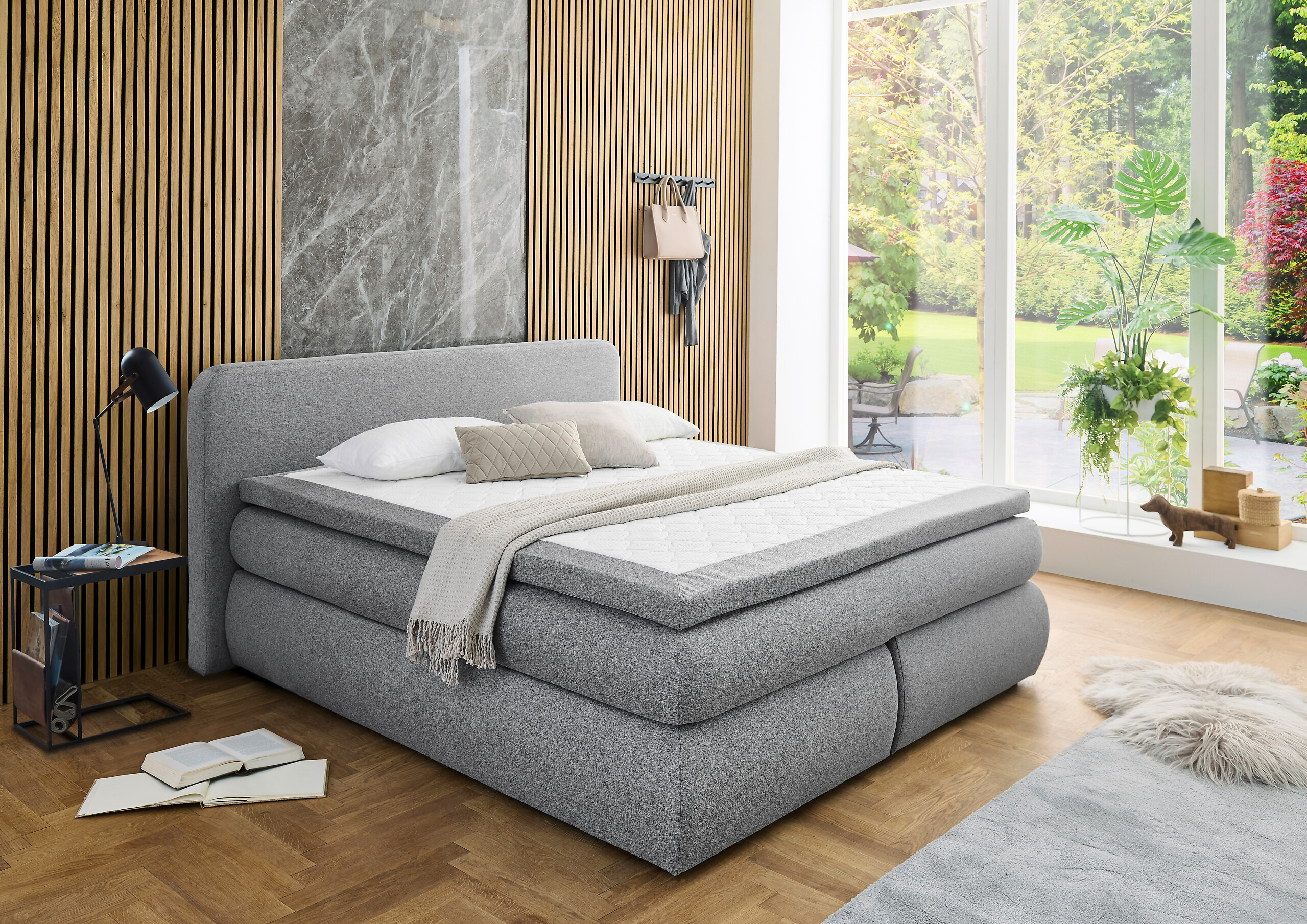 Boxspringbett Madeira Silbergrau Liegefläche B/L: ca. 180x200 cm Boxspringbett Madeira Silbergrau Liegefläche B/L: ca. 180x200 cm