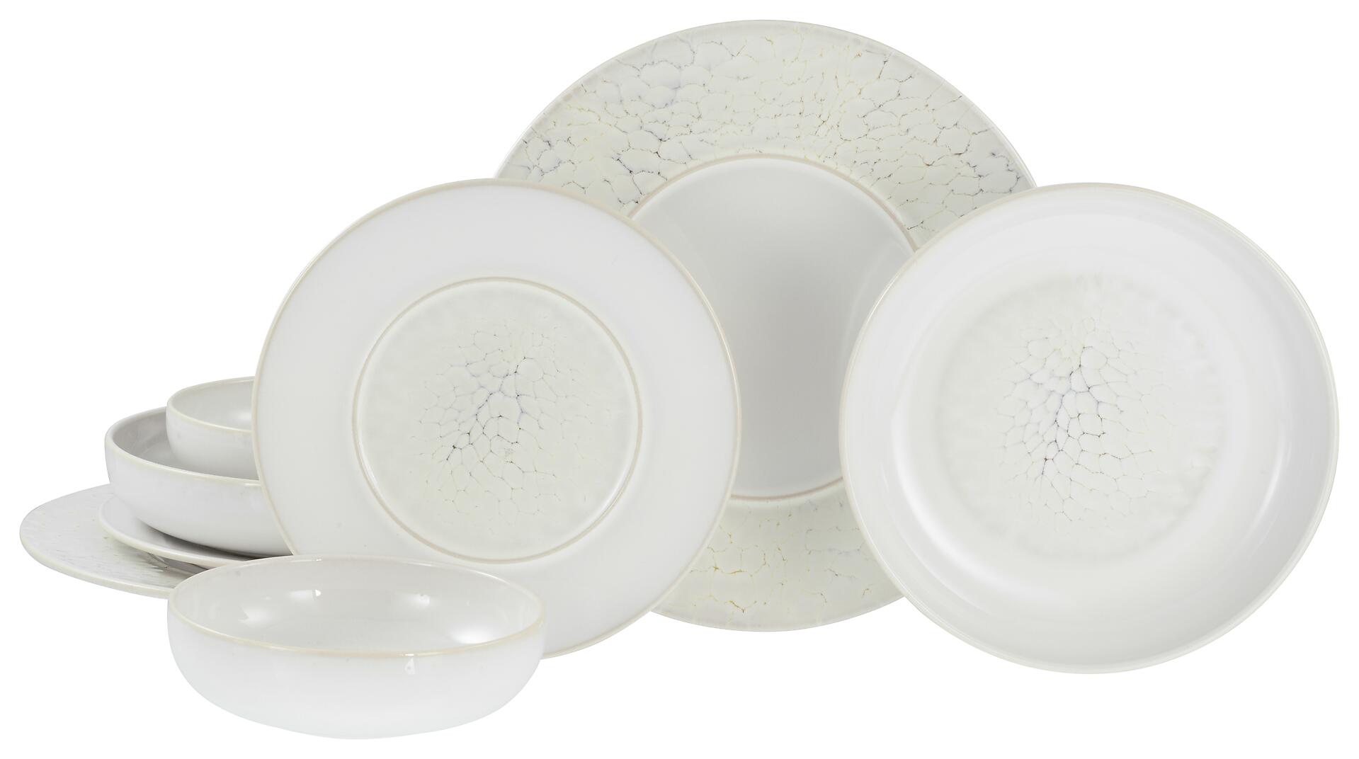 CreaTable Tafelservice Unico Toscania offwhite Steinzeug 8 tlg.