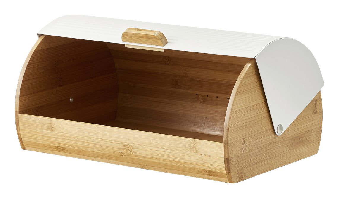 Zeller Brotkasten weiß Bambus B/H/L: ca. 27x19x39 cm