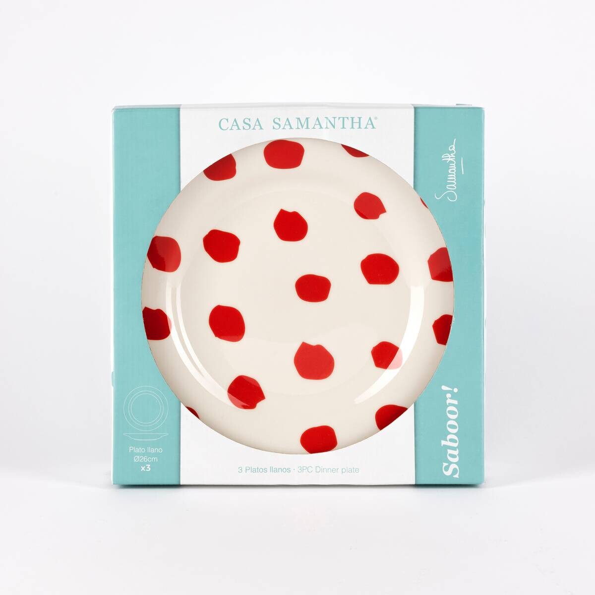 CASA SAMANTHA Teller SABOR rot Steinzeug 3 tlg.