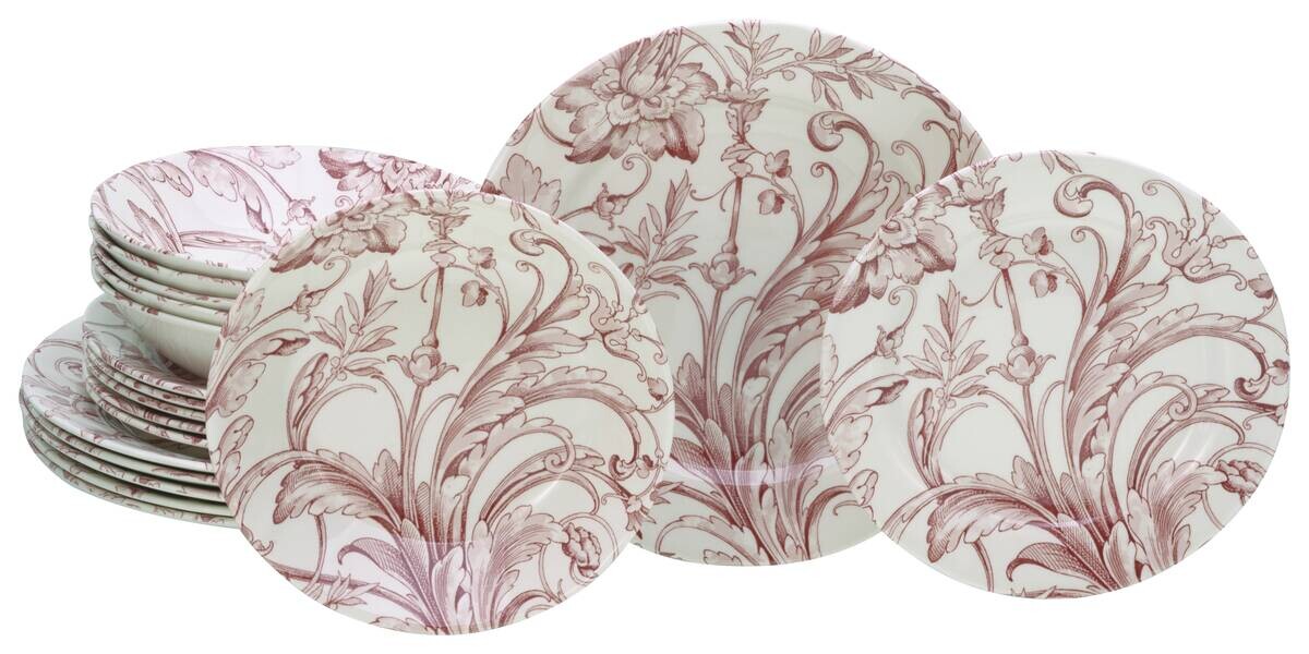 CreaTable Tafelservice Venecia rot Steingut 18 tlg.