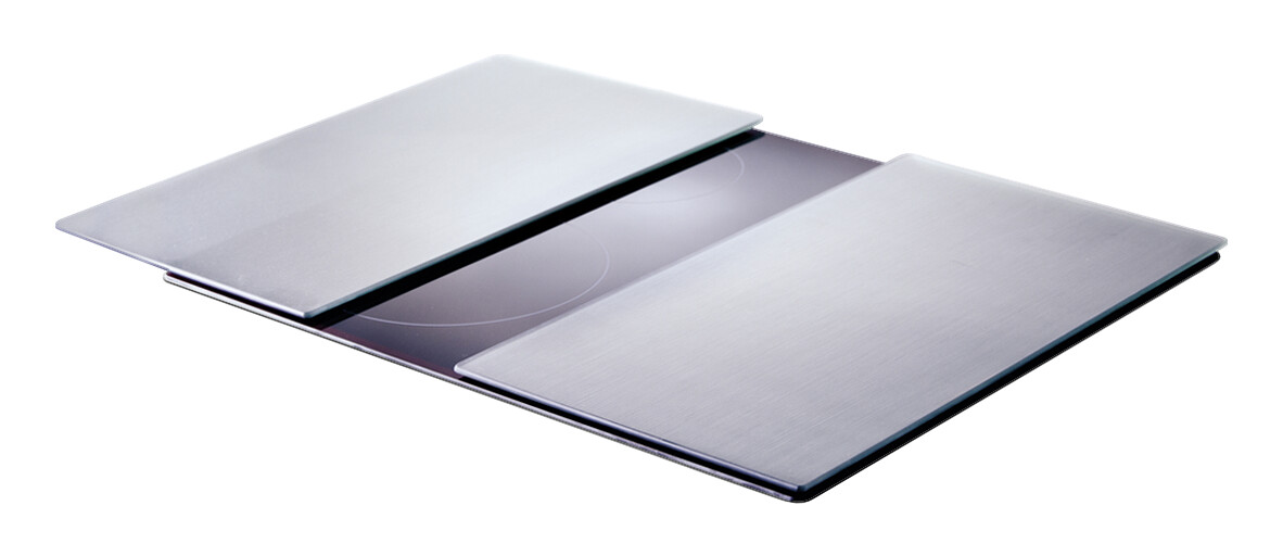 Zeller Herd-/Schneideabdeckplatten-Set Metall silber Glas B/H/L: ca. 30x0,8x52 cm Zeller Herd-/Schneideabdeckplatten-Set Metall silber Glas B/H/L: ca. 30x0,8x52 cm
