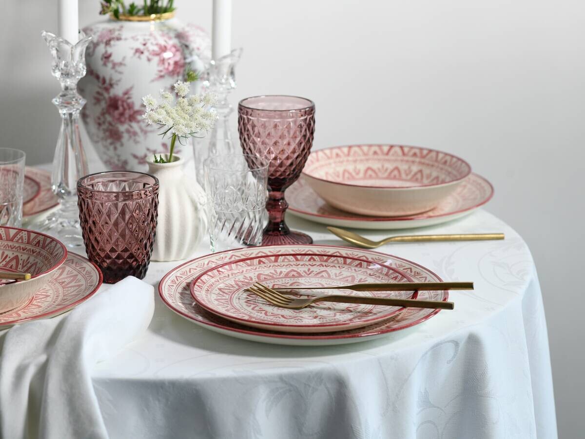 CreaTable Tafelservice Mexico rot Steingut 18 tlg.