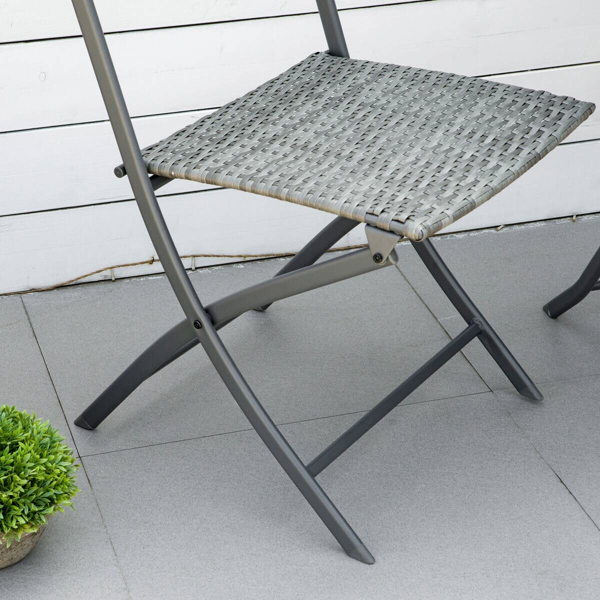 Outsunny Sitzgruppe grau Polyrattan B/H/L: ca. 60x60x72 cm