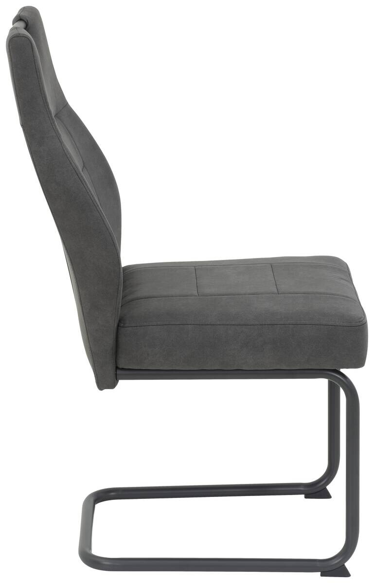 Schwingstuhl Linda II, 2er-Set anthrazit Metall Microfaser B/H/T: ca. 44x97x65 cm