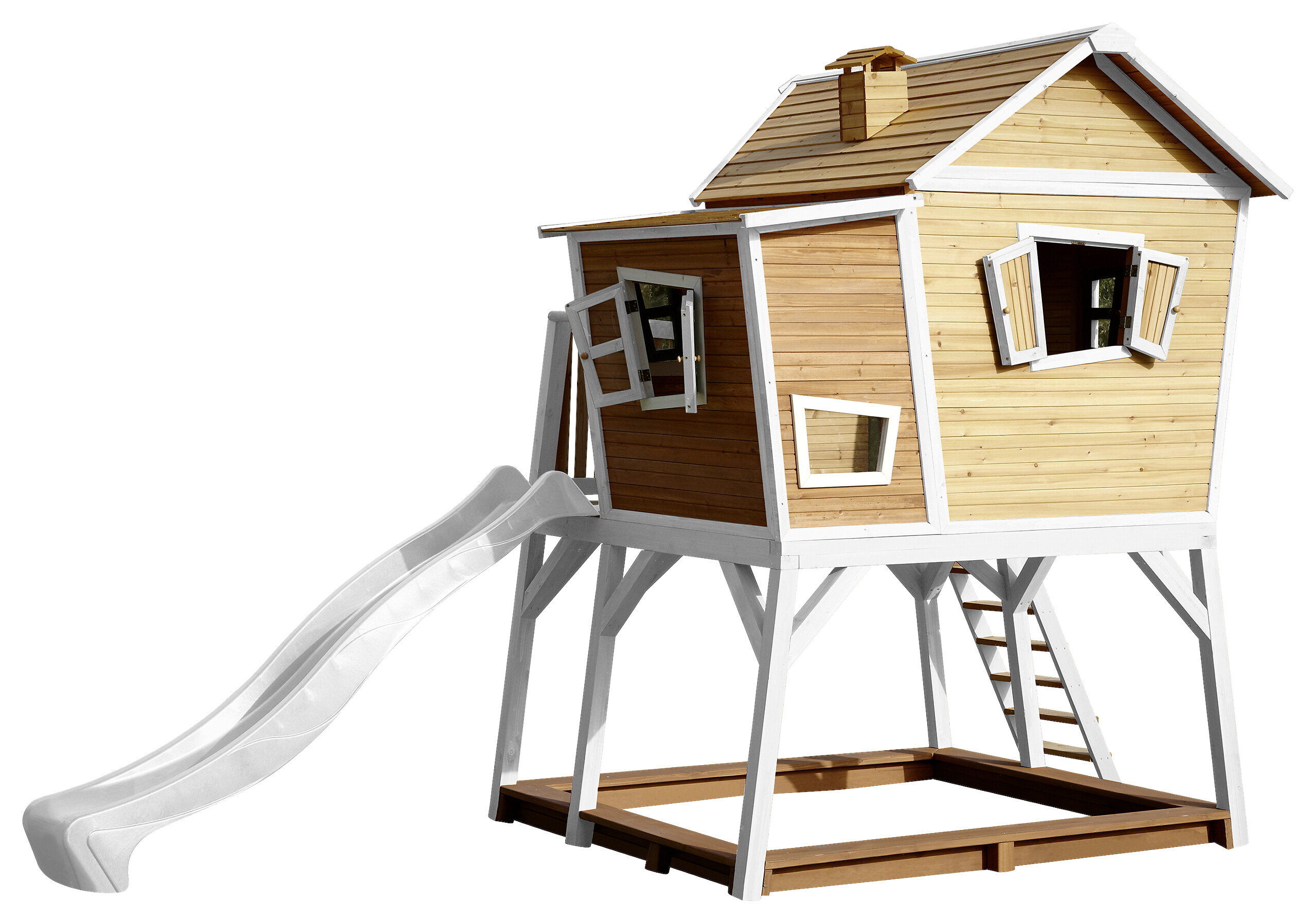 AXI Spielhaus Max braun B/H/L: ca. 432x288x193 cm