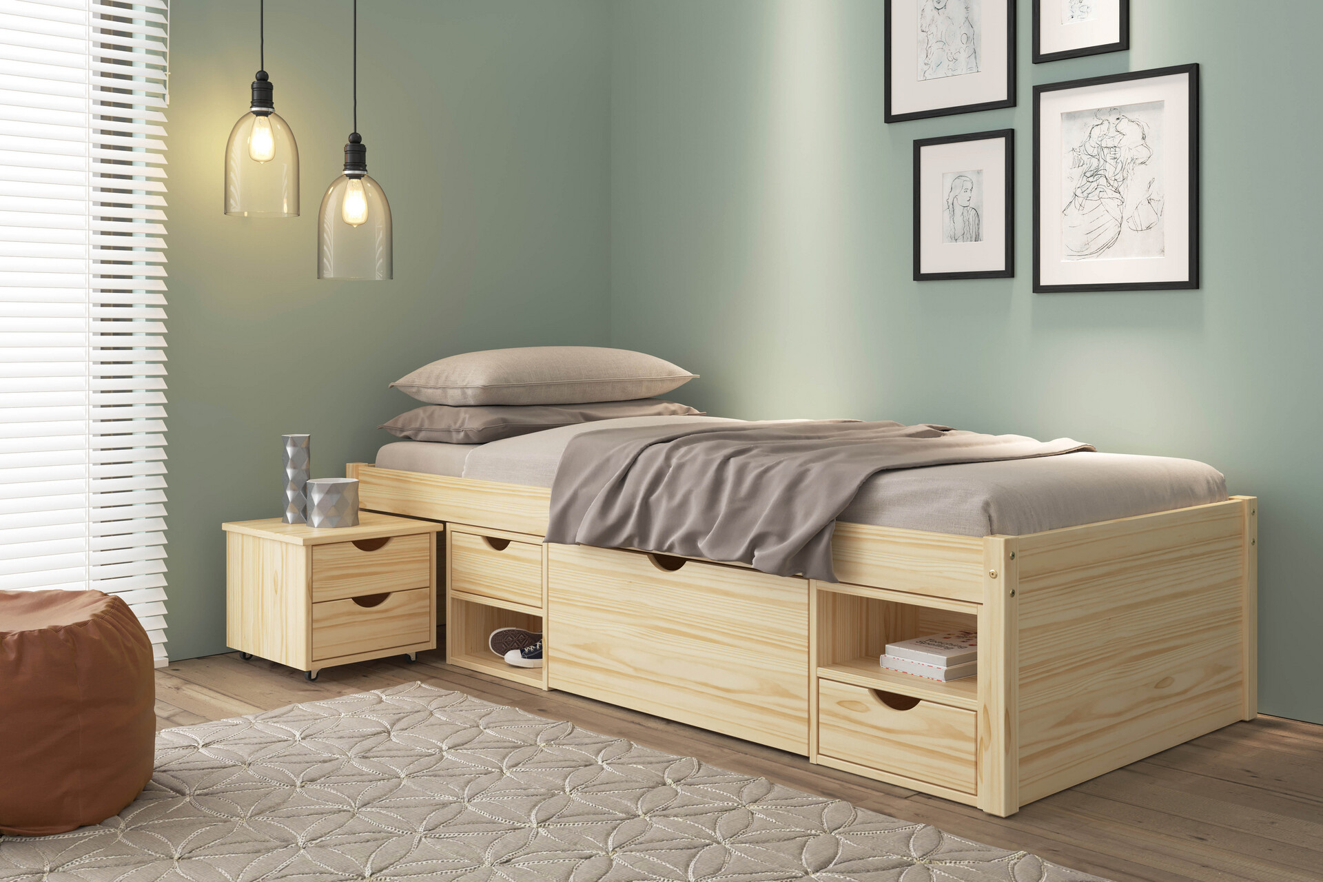 Funktionsbett Claas natur Liegefläche B/L: ca. 90x200 cm