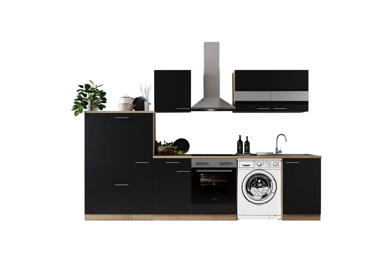 Respekta Küchenblock Merle schwarz B/H/T: ca. 310x200x60 cm