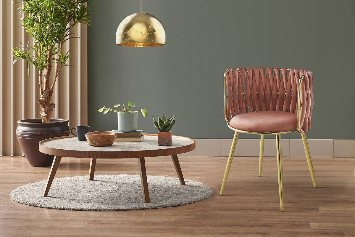 Stuhl Milla 100 2er-Set altrosa Microfaser B/H/T: ca. 57x80x53 cm