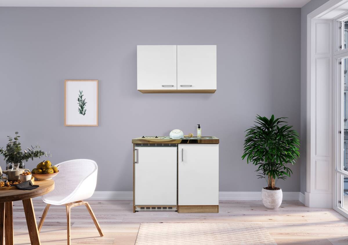 Respekta Miniküche 100 weiß matt B/H/T: ca. 100x200x60 cm