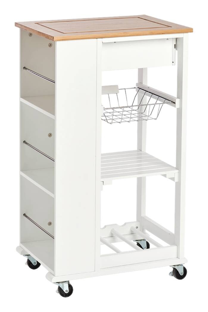 Zeller Küchenrollwagen weiß MDF B/H/L: ca. 50x86,5x37 cm