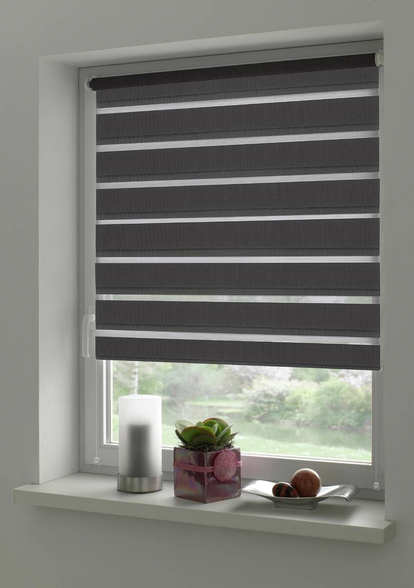 Doppelrollo Easyfix anthrazit B/L: ca. 60x150 cm