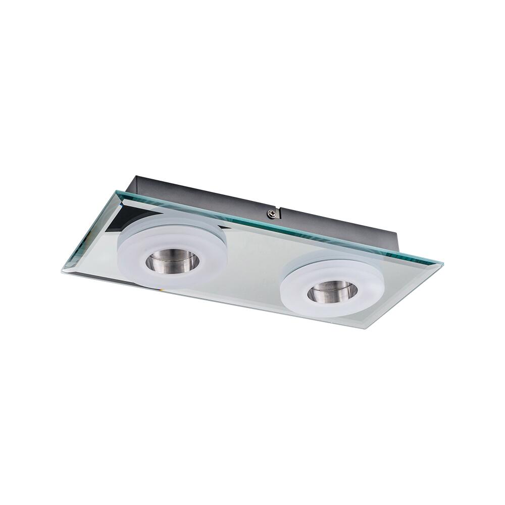 SPOT Light Deckenleuchte Vito Chrom klar Metall Glas B/H/L: ca. 30x5x13 cm 2 Brennstellen