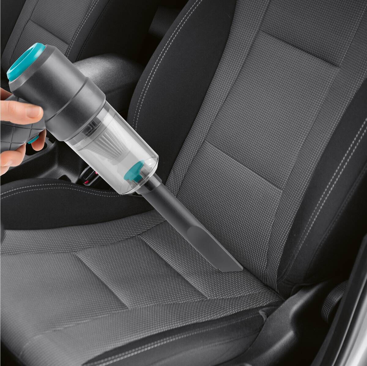 CLEANmaxx Akku-Handstaubsauger blau grau B/H/L: ca. 6,5x11,5x16 cm