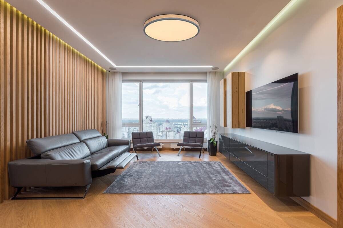 GLOBO LED-Deckenleuchte Graphit Opal Metall Kunststoff H/D: ca. 8,5x60 cm