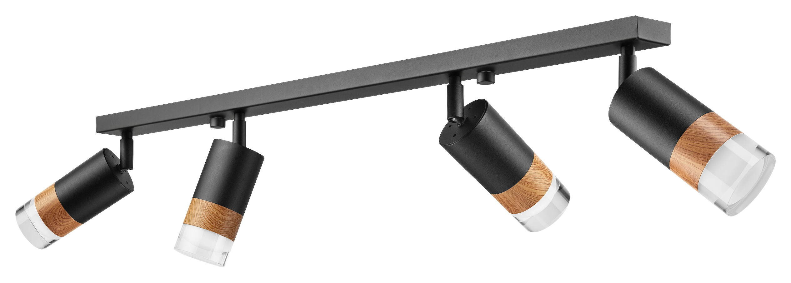 Lamkur Deckenleuchte schwarz Glas Stahl B/H/L: ca. 8x19x81 cm 4 Brennstellen