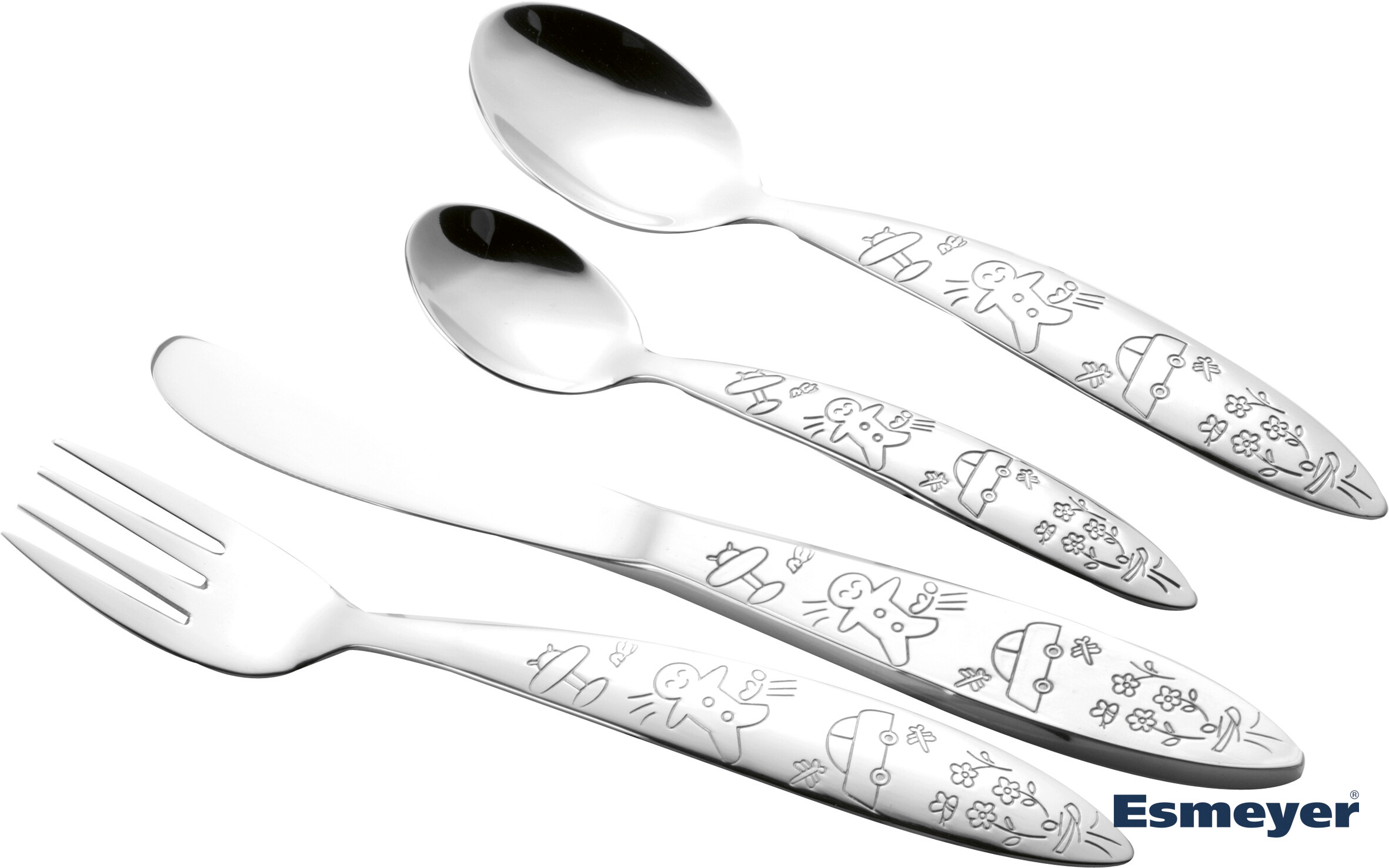 Esmeyer Kinder-Besteckset BELLA silber Edelstahl 4 tlg.