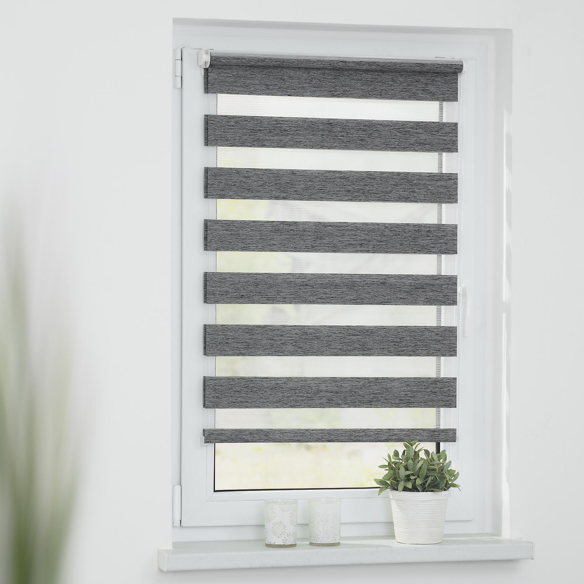 LICHTBLICK Doppelrollo Duo Go Green dunkelgrau B/L: ca. 80x150 cm