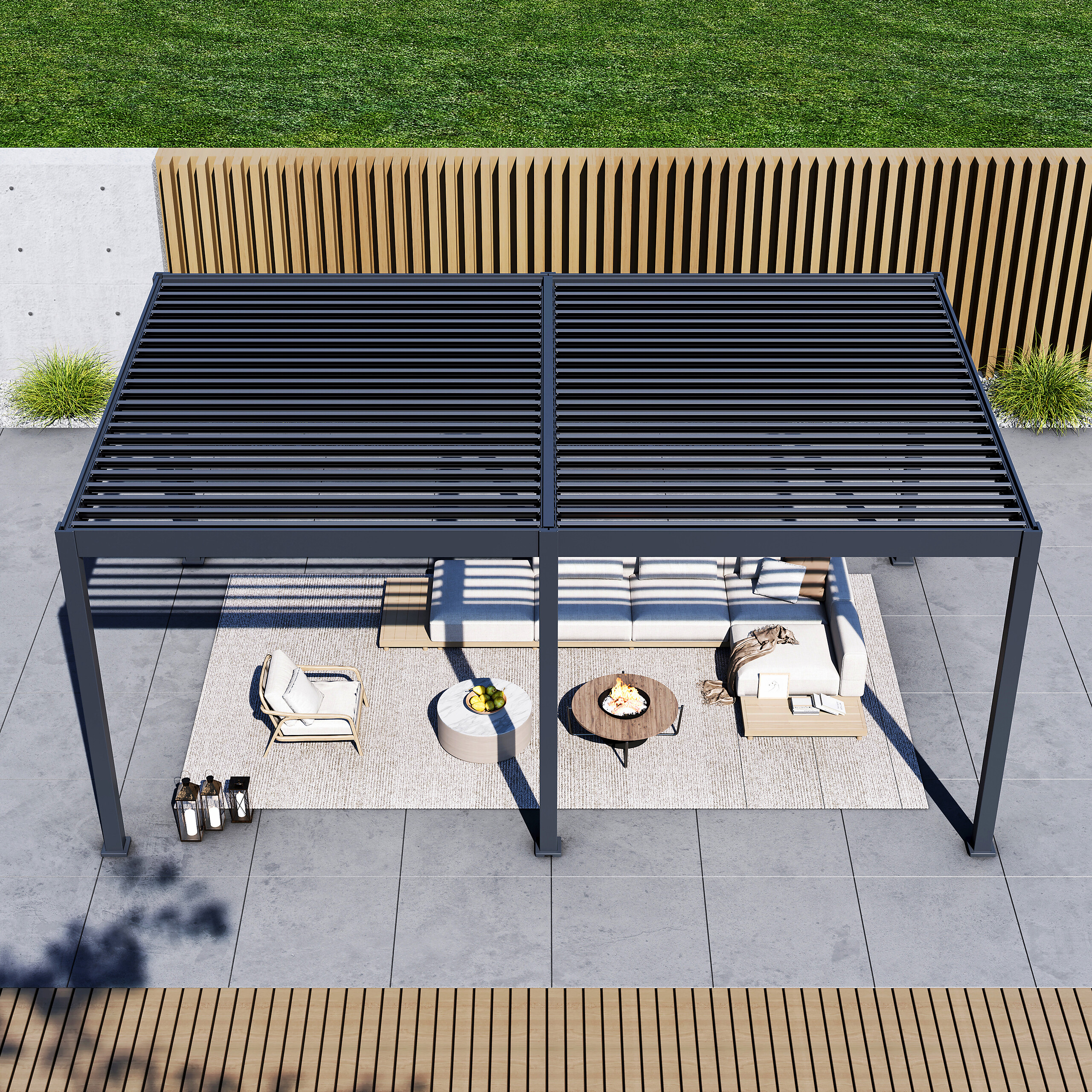 Paragon Outdoor Pergola Grand Tuscan anthrazit Aluminium B/H/L: ca. 599x256x370 cm