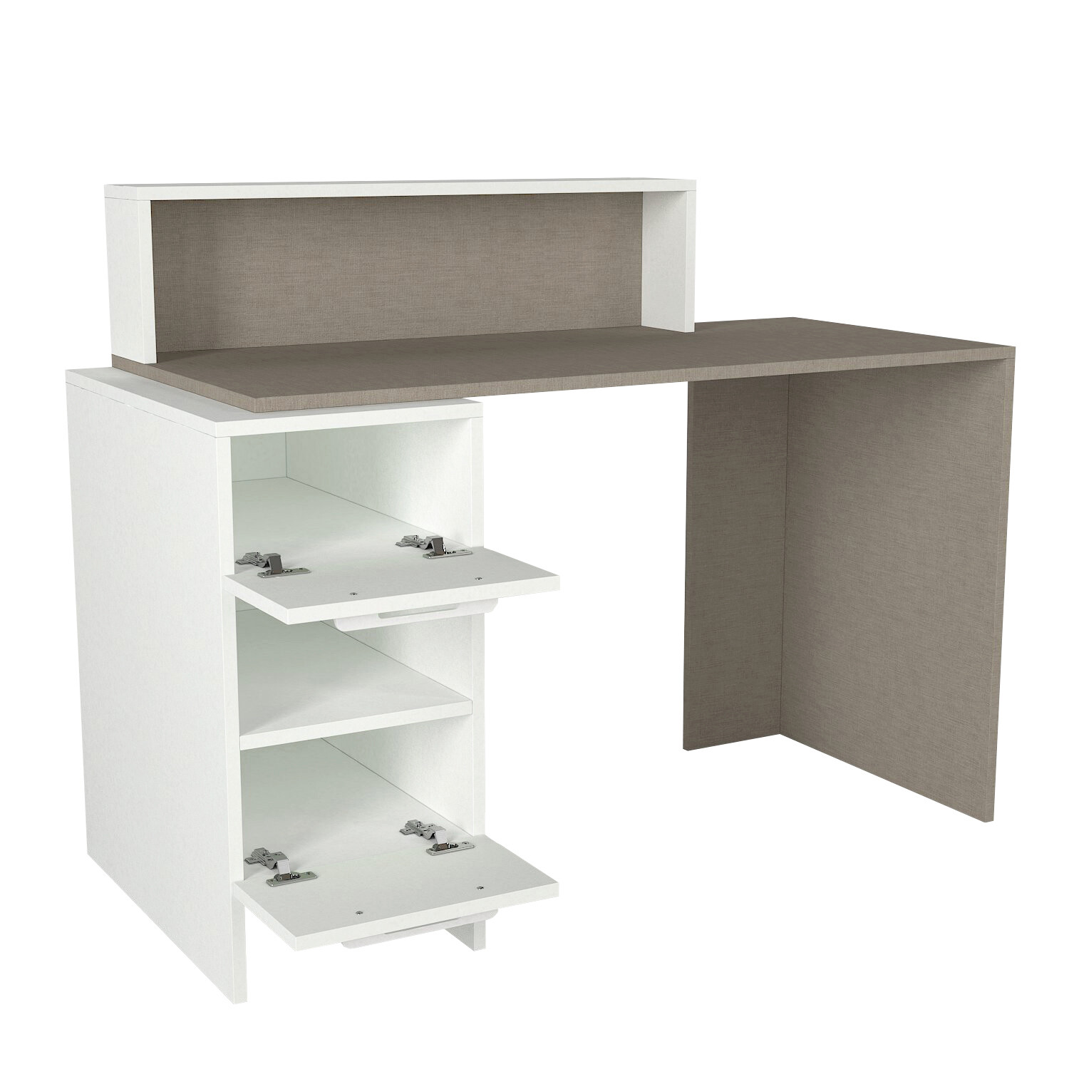 Schreibtisch Mikasa weiß grau B/H/T: ca. 127x90x60 cm