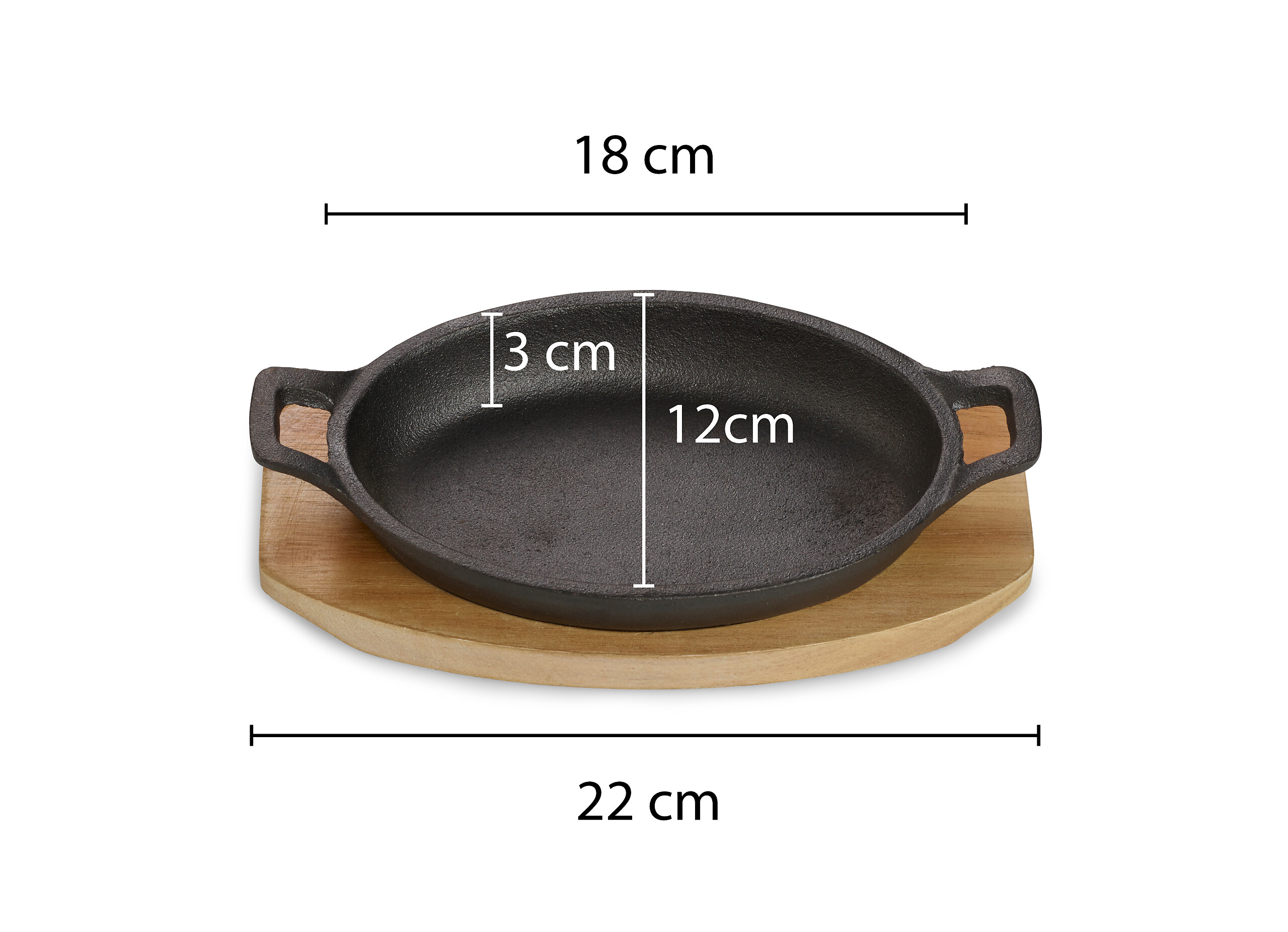 ECHTWERK Servierpfanne Big schwarz Eisen B/H/L: ca. 12x4,5x22 cm