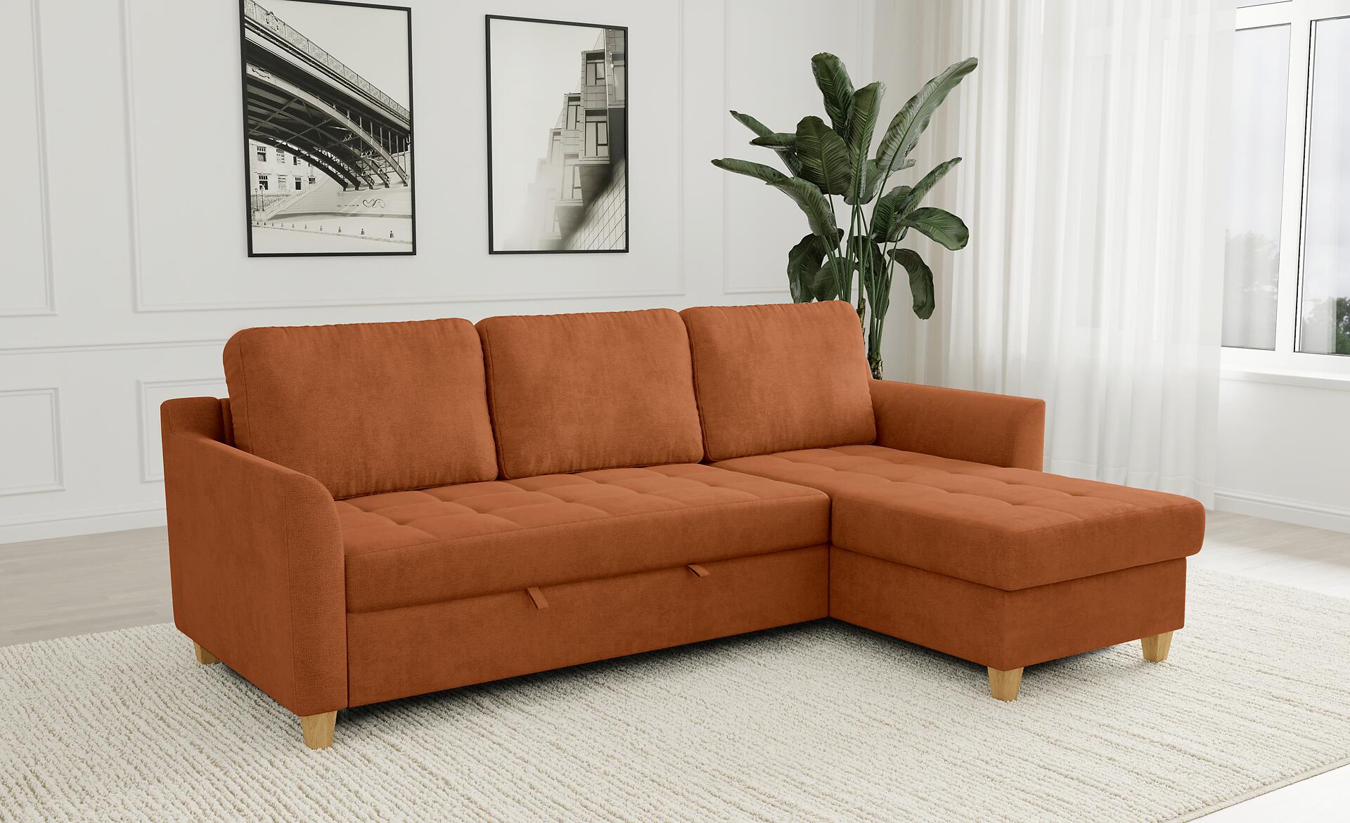 Ecksofa mit Bettfunktion und Bettkasten terra Microfaser B/H/T: ca. 231x86x150 cm Ecksofa mit Bettfunktion und Bettkasten terra Microfaser B/H/T: ca. 231x86x150 cm