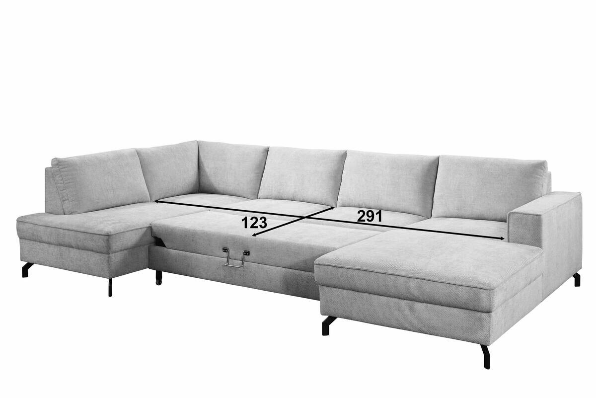 Wohnlandschaft Santorin Greige Microfaser B/H/T: ca. 349x88x197 cm