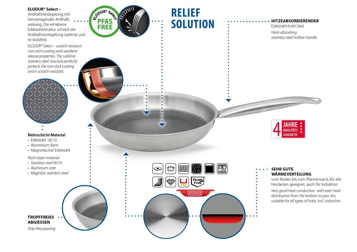 ELO Pfanne silber Edelstahl