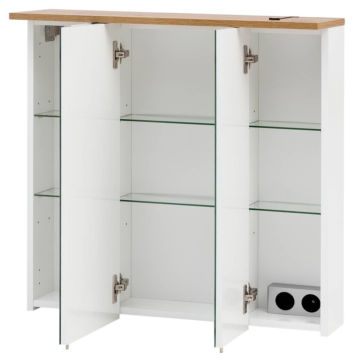 Spiegelschrank Padua grau Eiche Landhaus Nachbildung B/H/T: ca. 70,5x72,3x157,5 cm