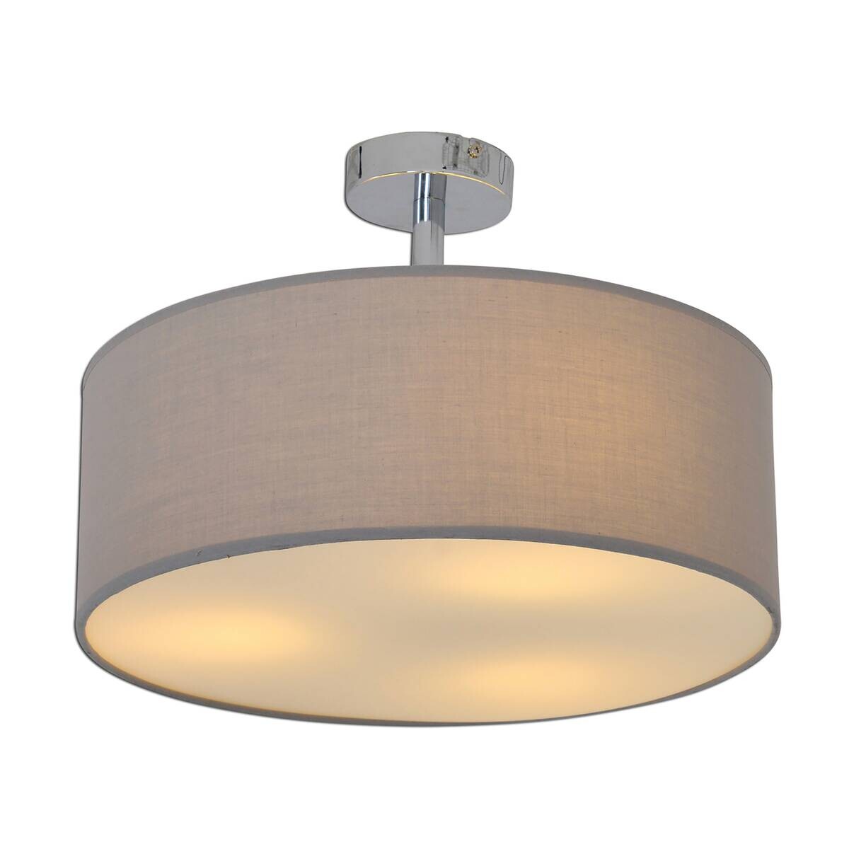 Näve Leuchten Deckenleuchte 7061516 grau Textil B/H/T: ca. 40x24x40 cm E27 3 Brennstellen