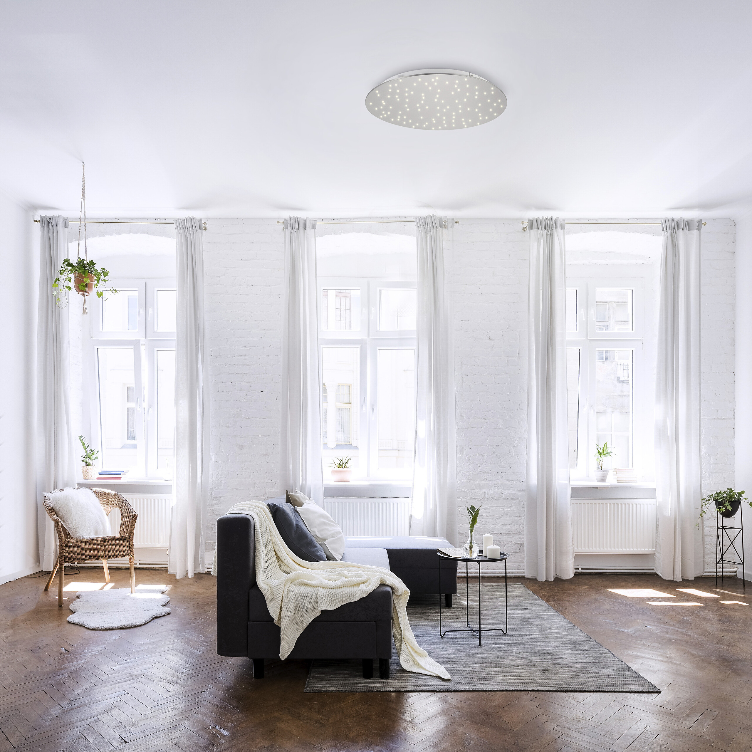 Just Light Deckenleuchte PN14673-55 Sparkle stahlfarbig Aluminium Stahl Kunststoff H/D: ca. 4x48 cm